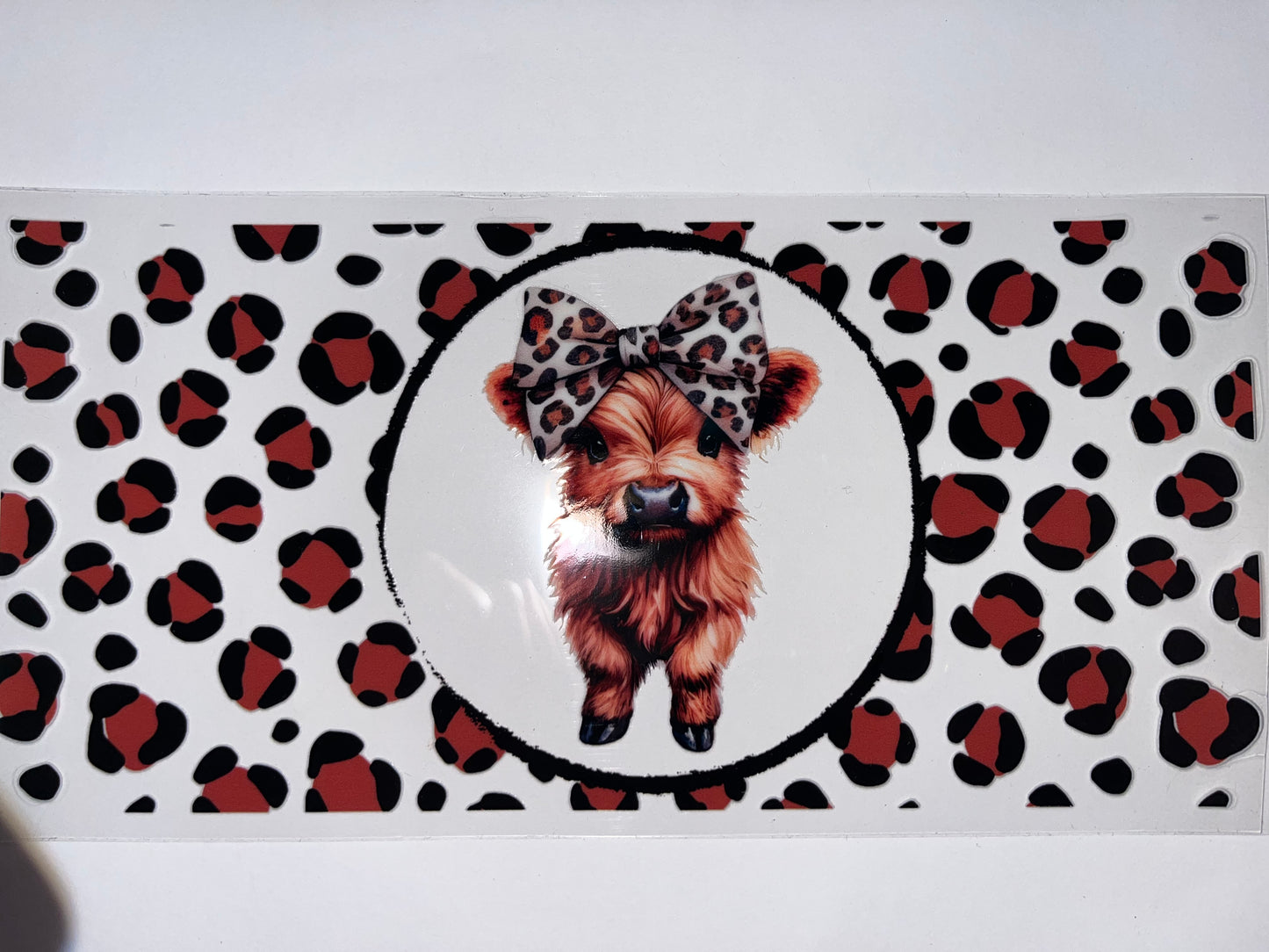 Baby Cow with Leopard Print Bow