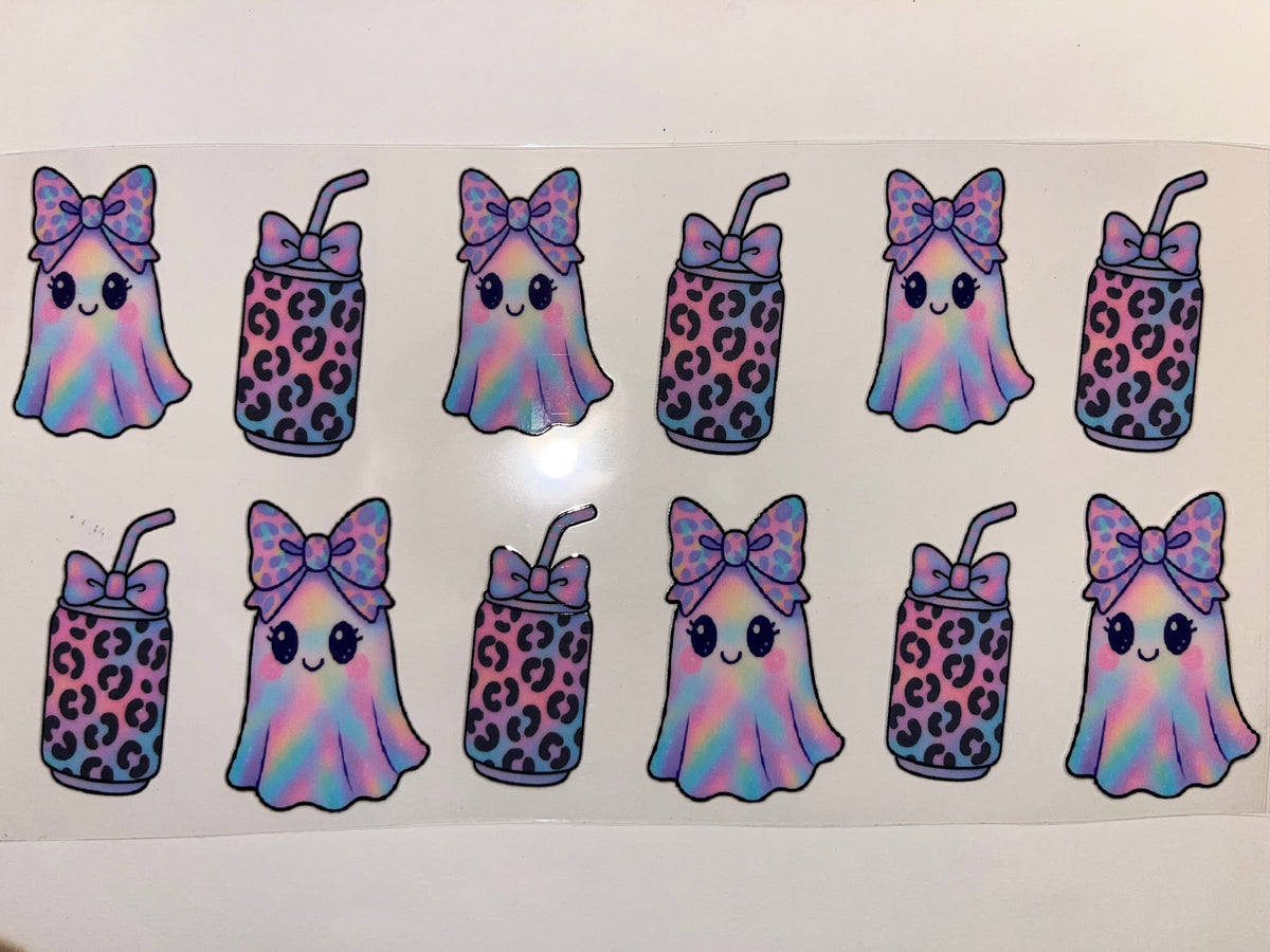 Iridescent Pastel Ghosts & Drinks - Halloween