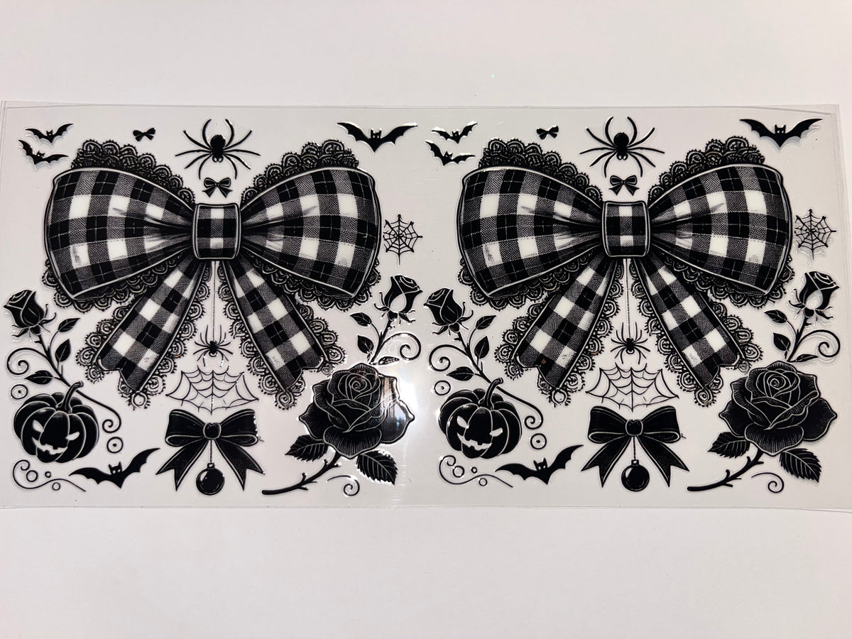 Black & White Checkered Bows - Halloween