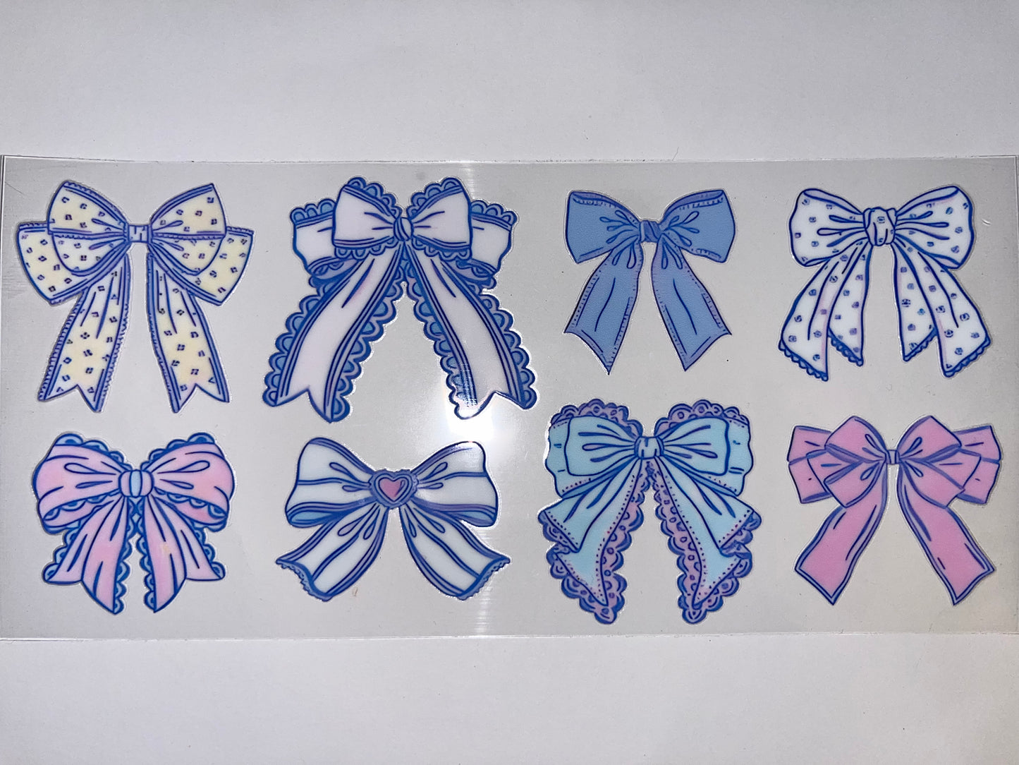 White & Blue Bows