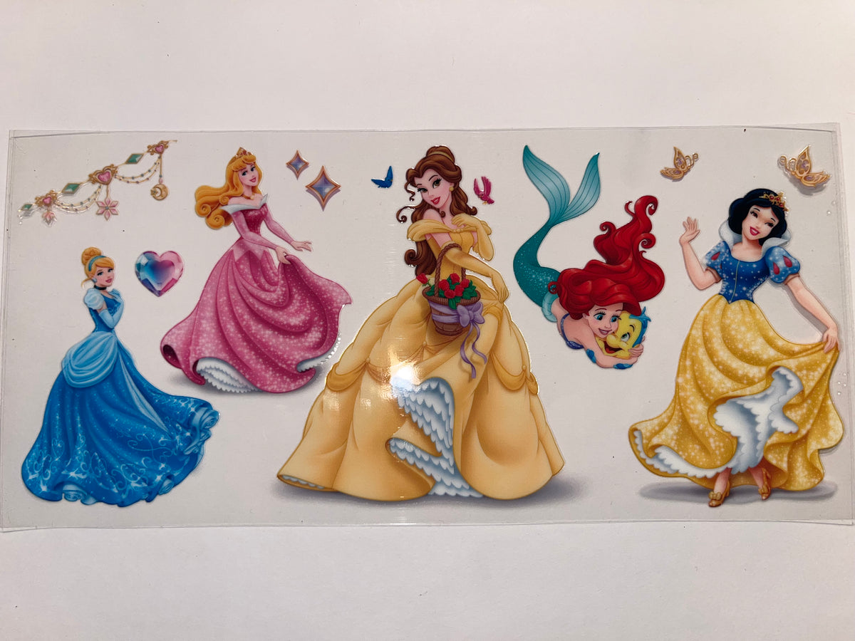 Cinderella, Aurora, Belle, Ariel, Snow White