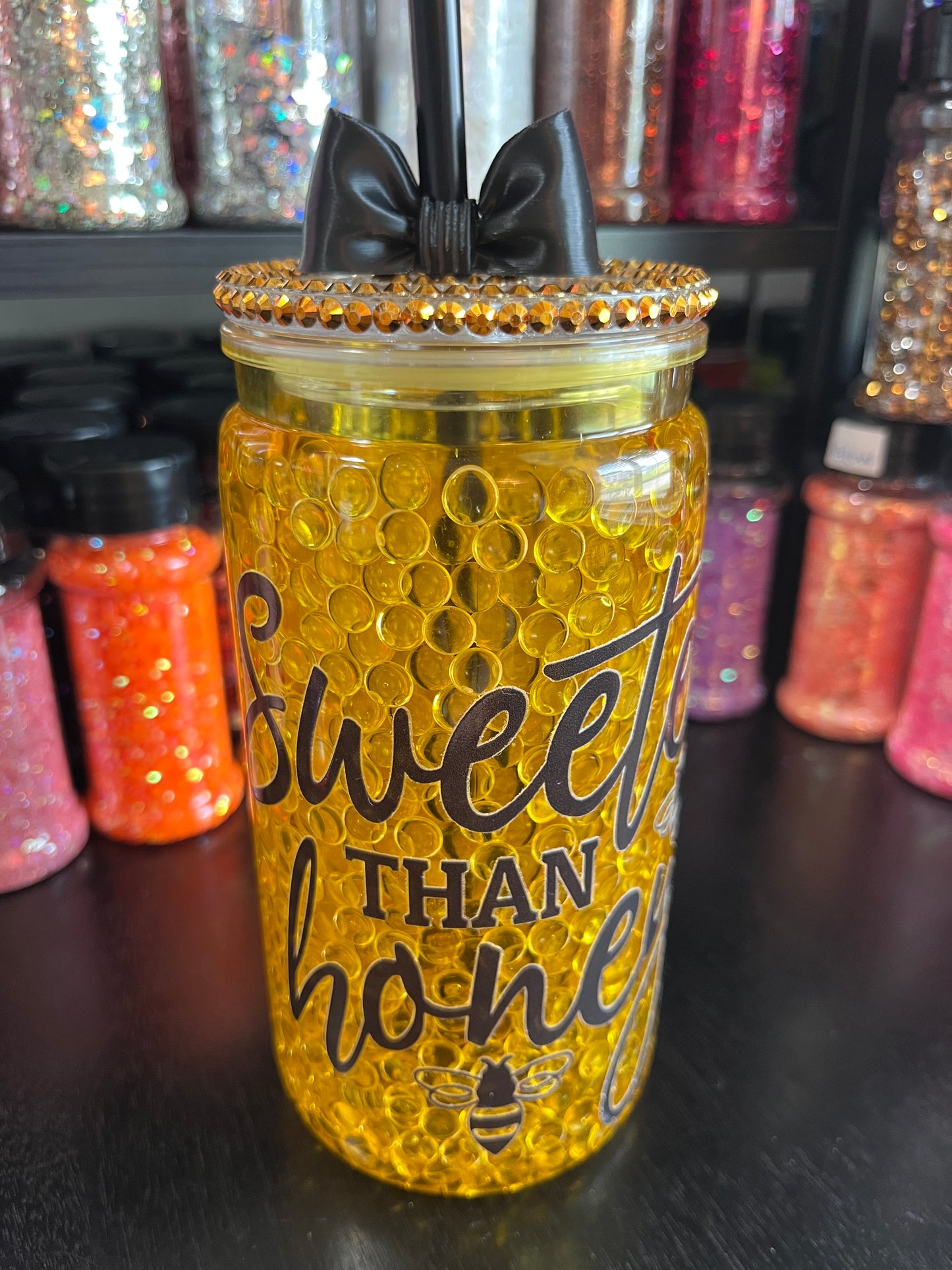 Sweeter Than Honey - Honeycomb Drip with Bling Lid
