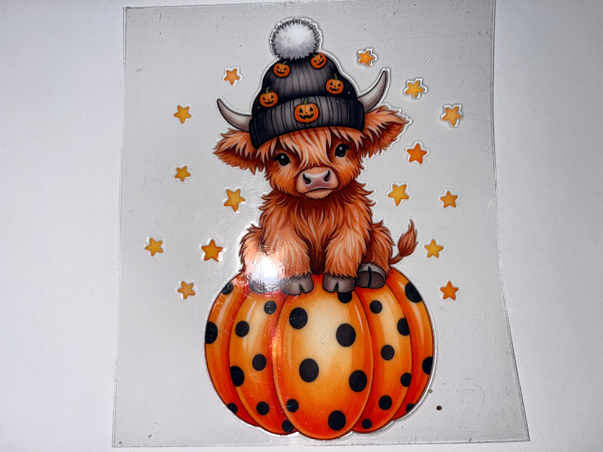 Highland Cow Pumpkin Decal - Halloween