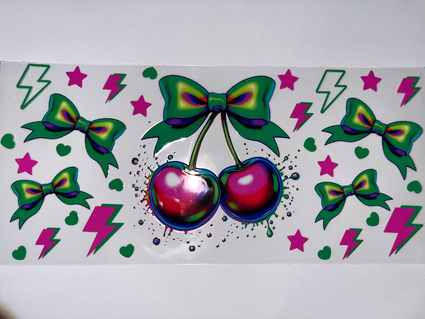 Pink & Green Cherries & Bows