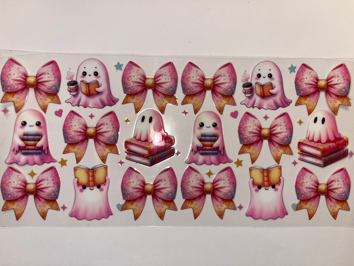 Pink Ghosts, Books & Bows - Halloween