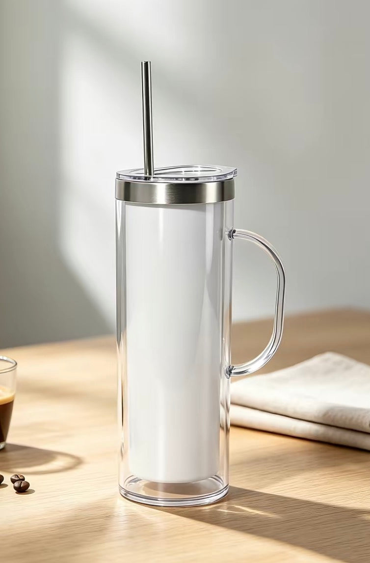 *NEW* 20oz Stainless Steel Snow Globe Tumblers With Handle