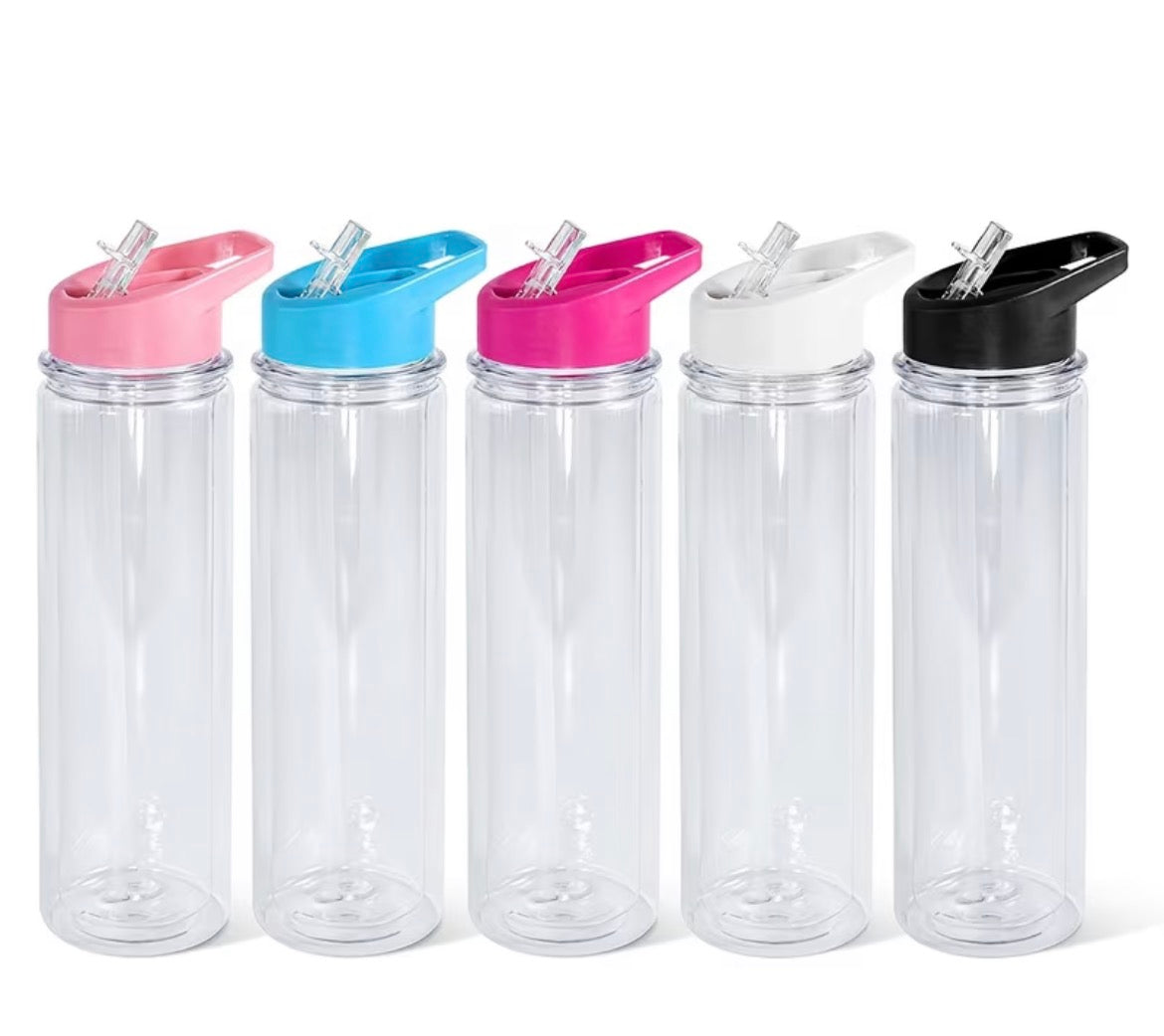 *NEW* 17oz Acrylic Sports Bottle Snow Globe Tumblers - *DRY GLITTER ONLY*