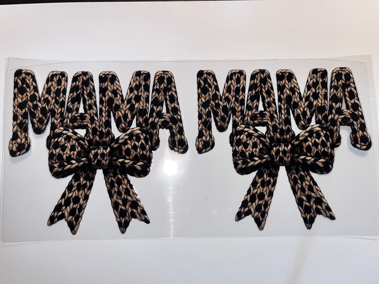 Crocheted Leopard Mama with Bow