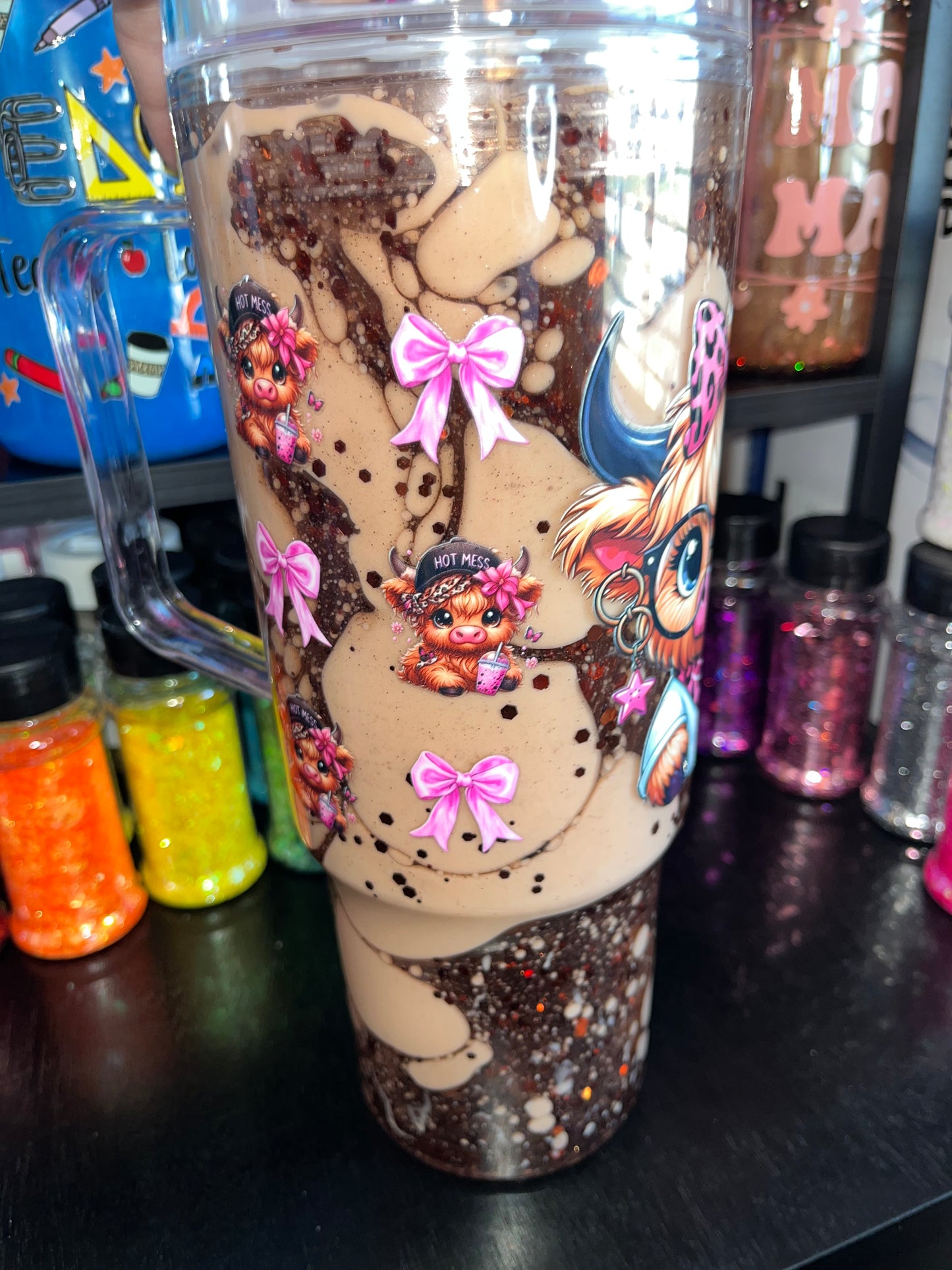 Coffee Cow Dual Lava Snow Globe Tumbler