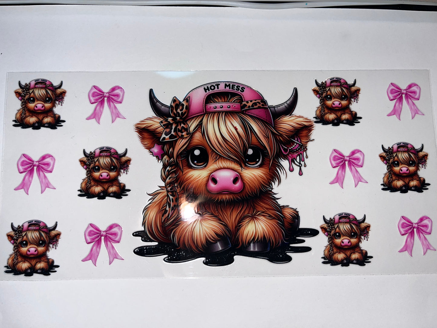 Hot Mess Cow with Pink Hat