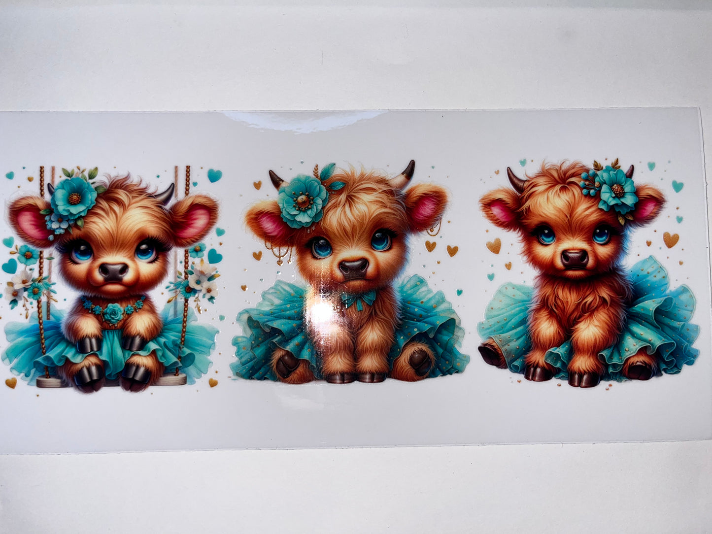 Baby Cow with Teal Tutu