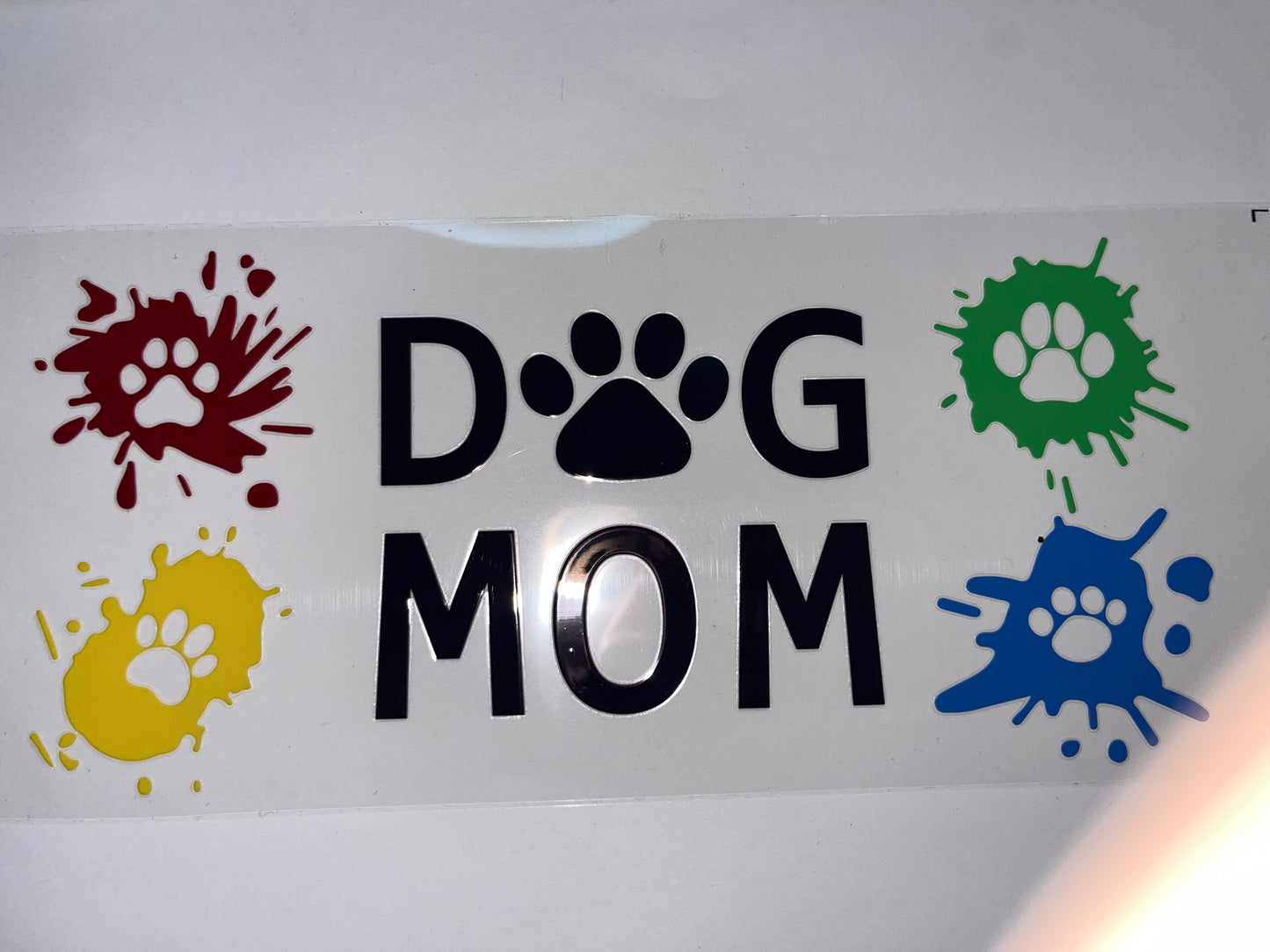 Dog Mom with Colorful Paw Prints
