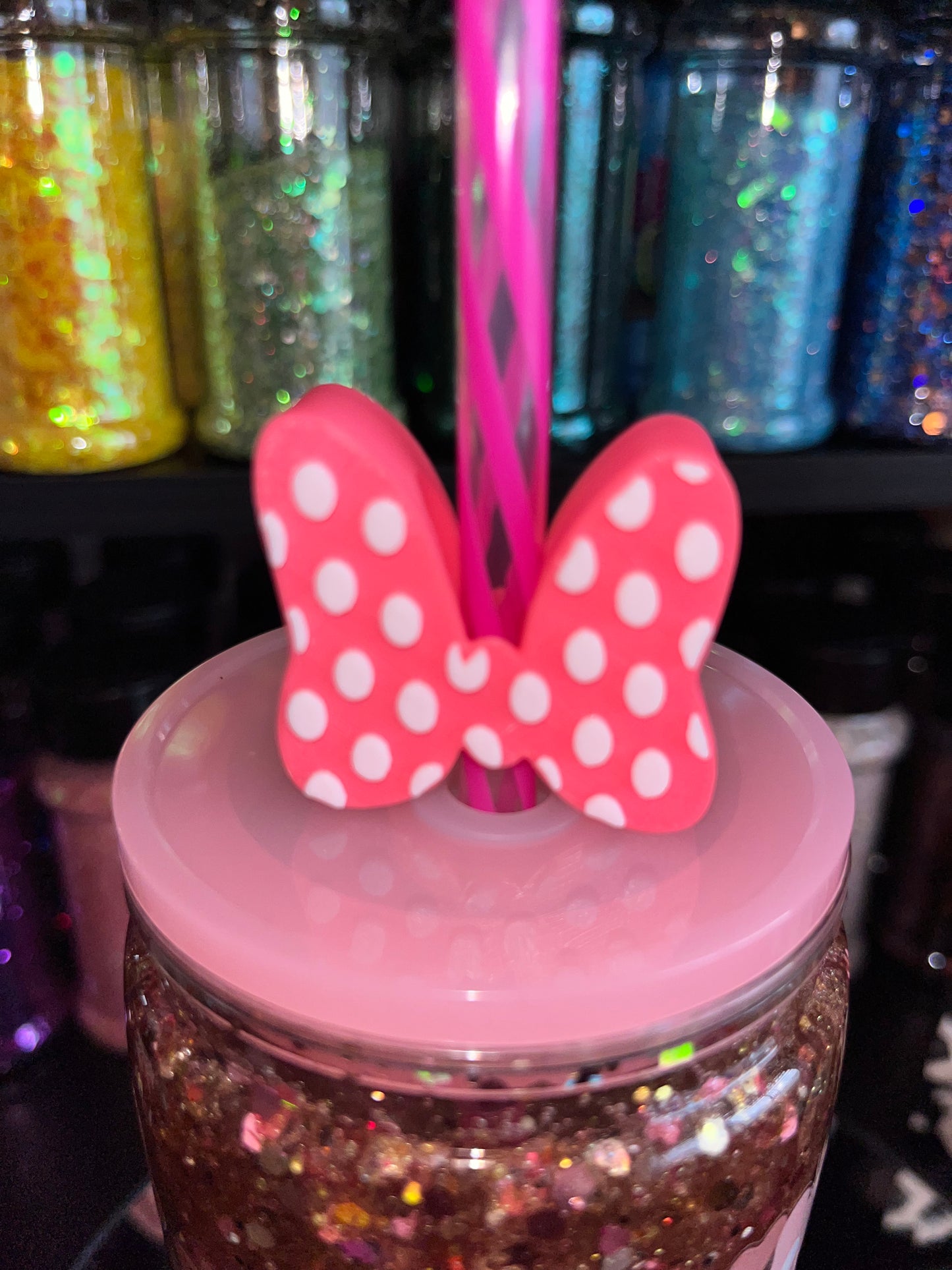 Minnie Bow Straw Topper