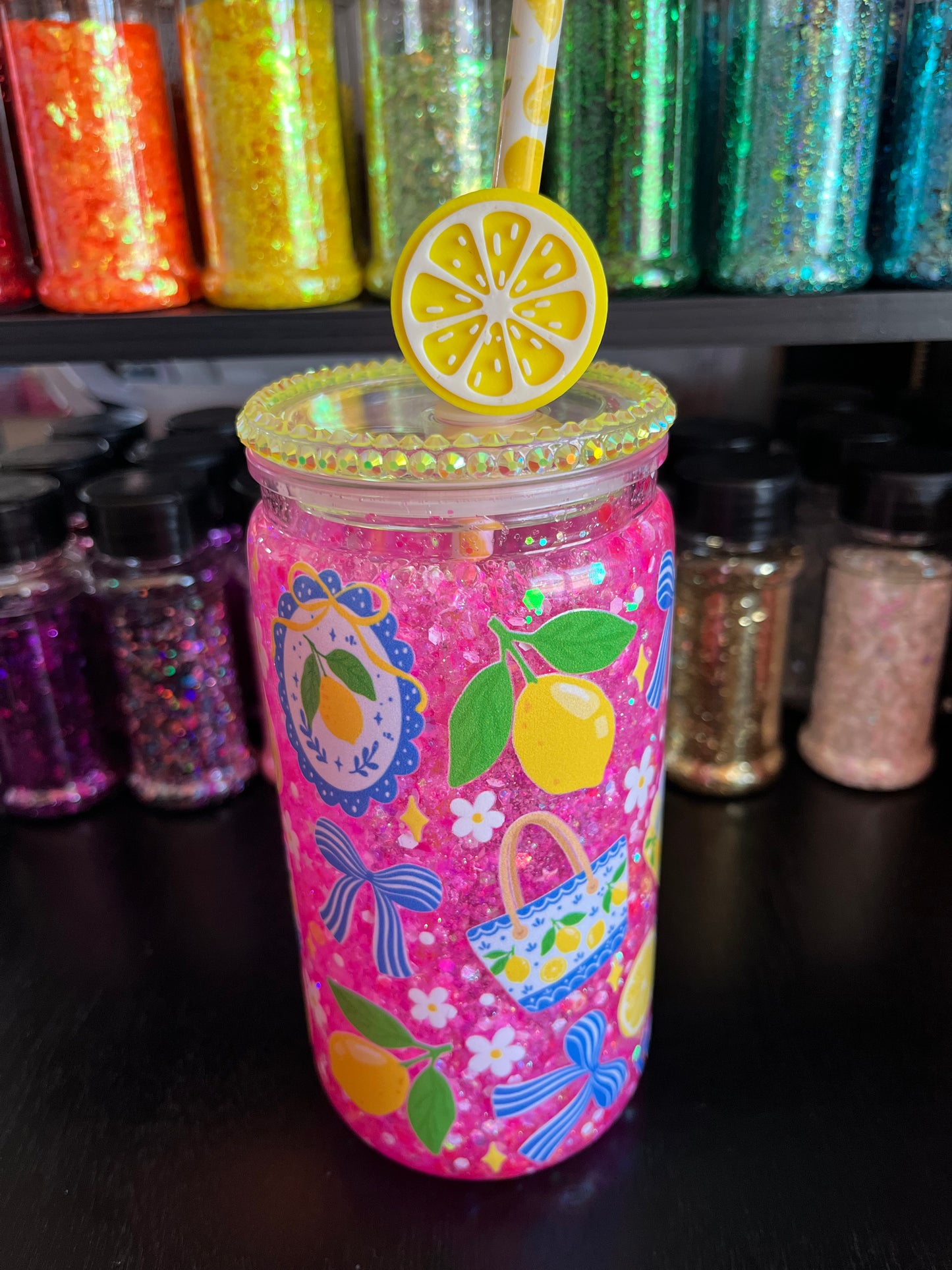 Pink Lemonade with Pink Glitter