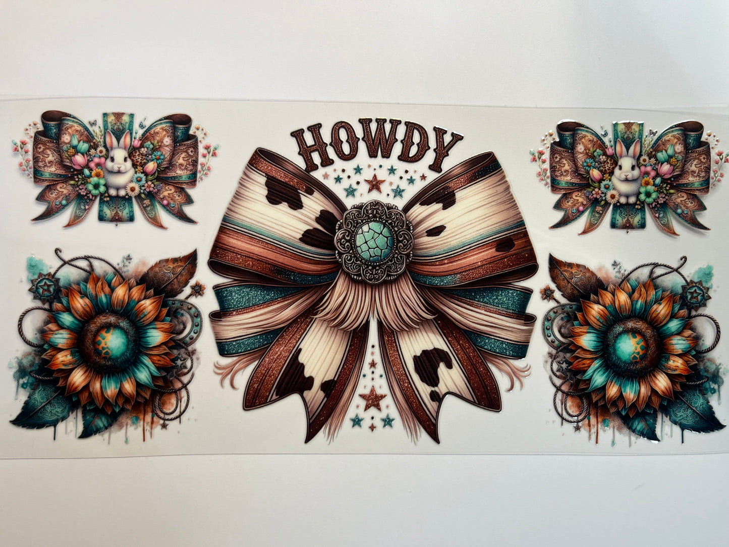 Howdy with Brown Bows & Flowers