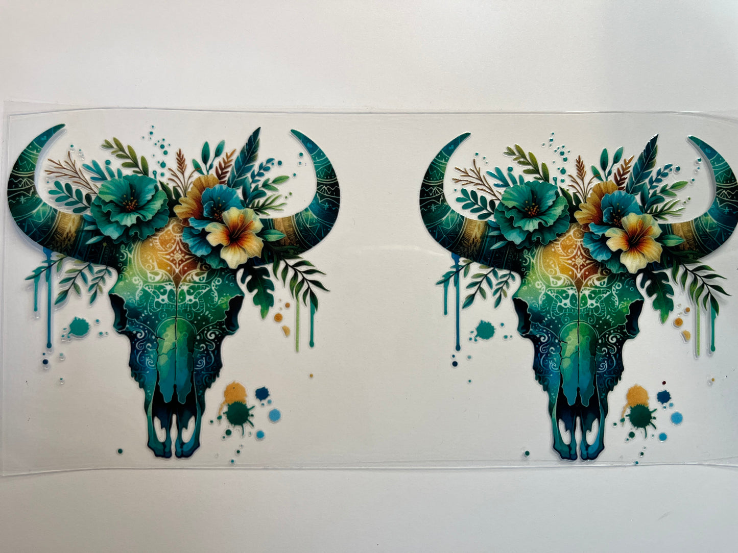 Bull Skull with Flowers