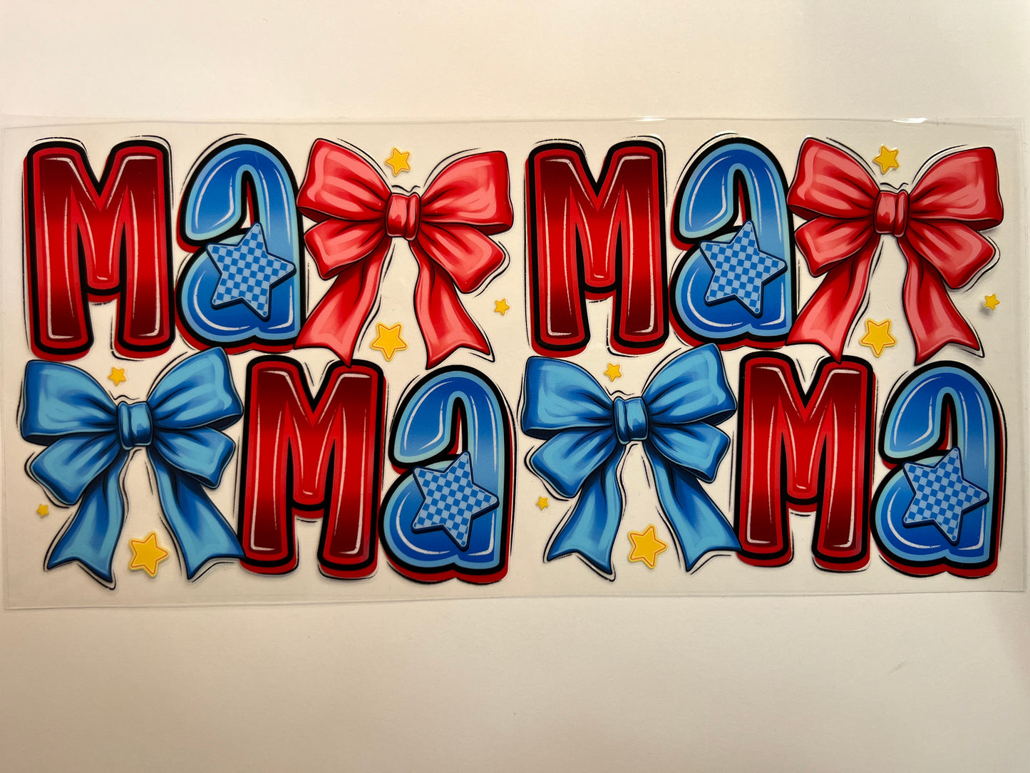 Red & Blue Mama with Bows
