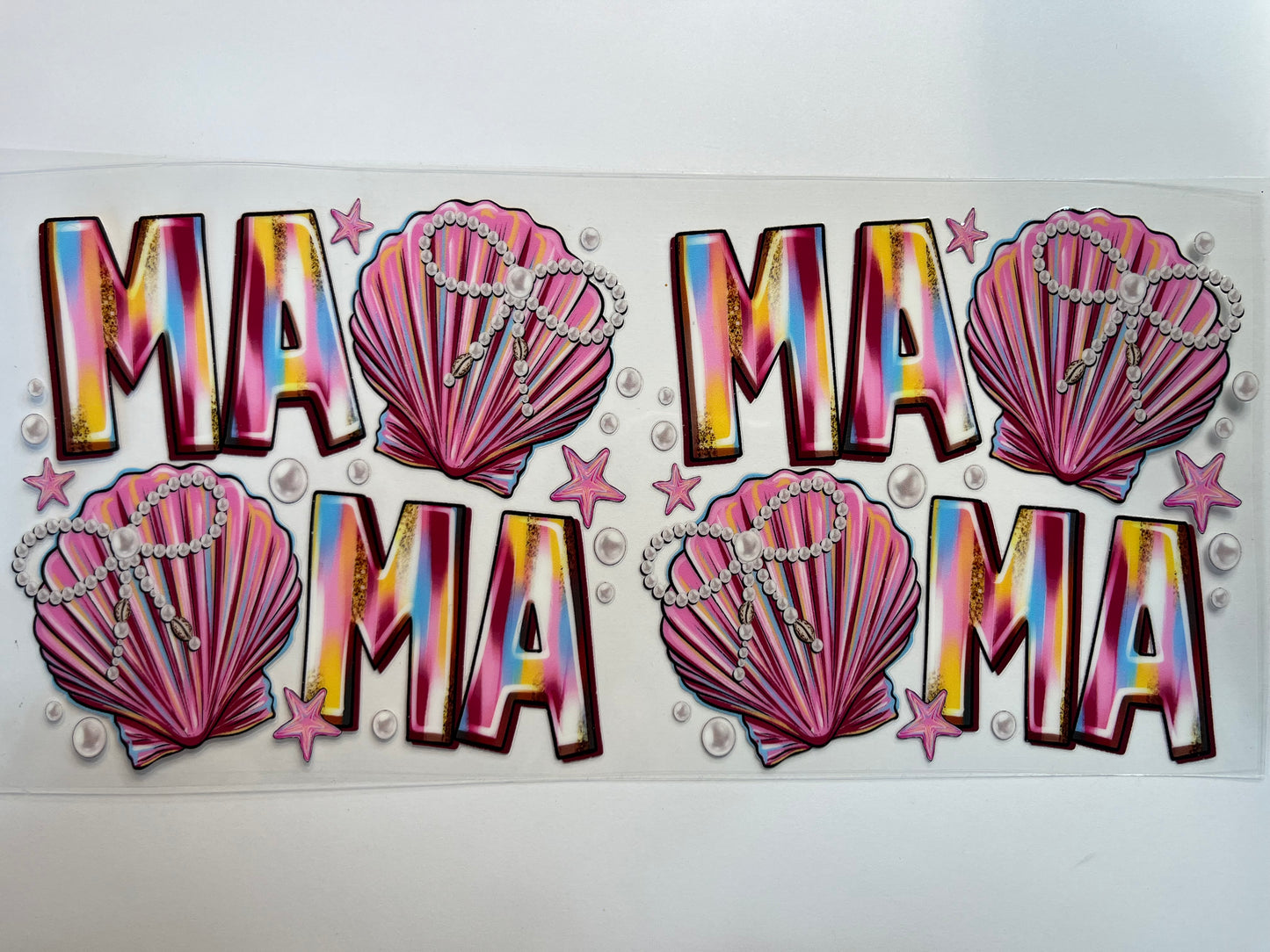 Tie-Dye Mama with Pink Shells