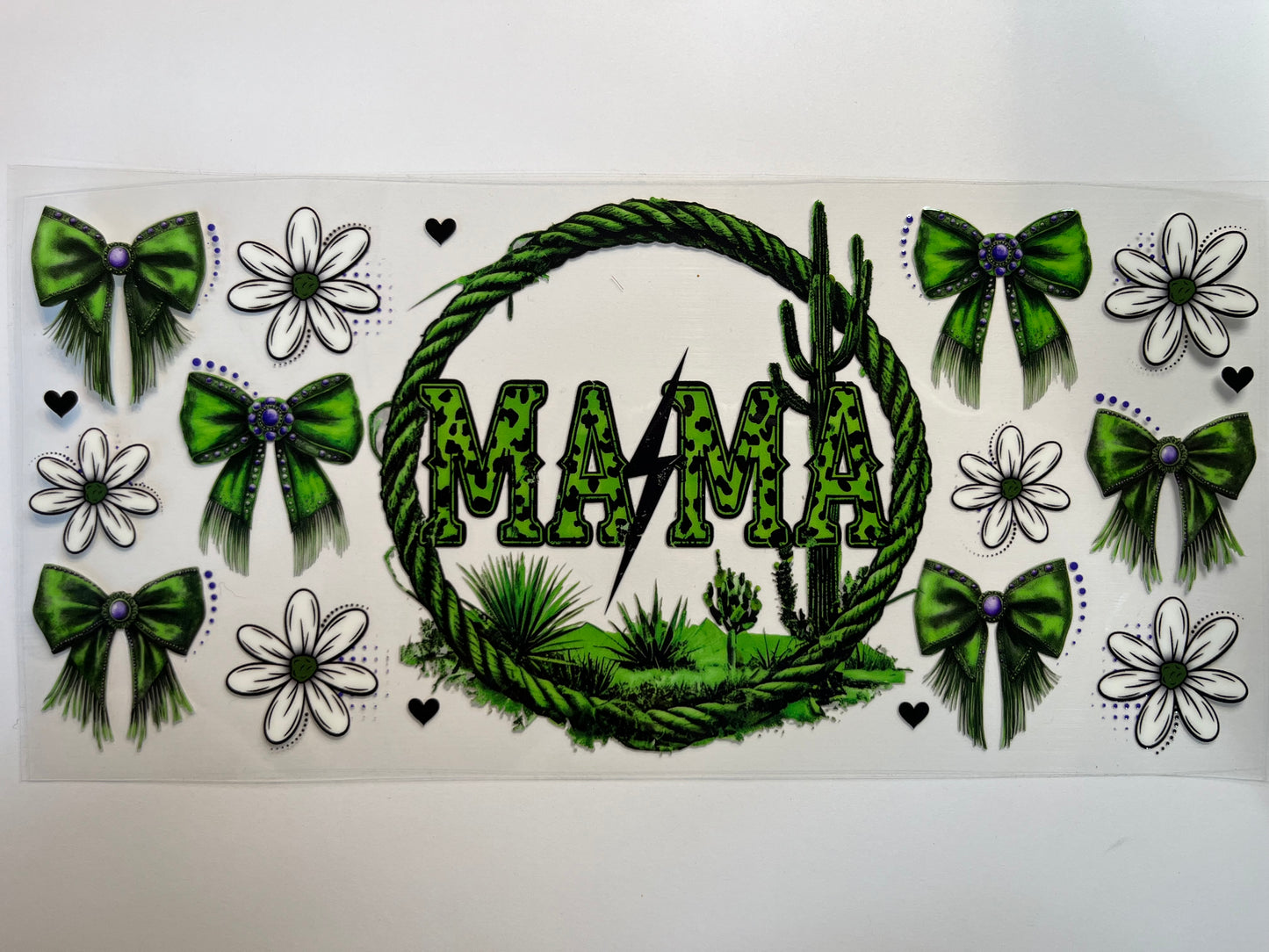 Green Mama with Bows, Cactus & Flowers