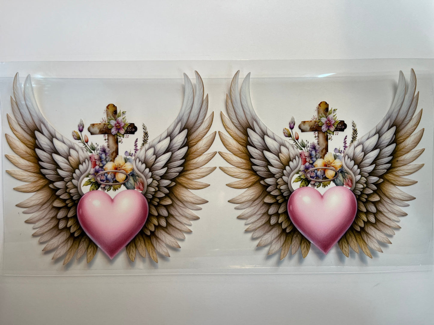 Wings with Cross & Hearts