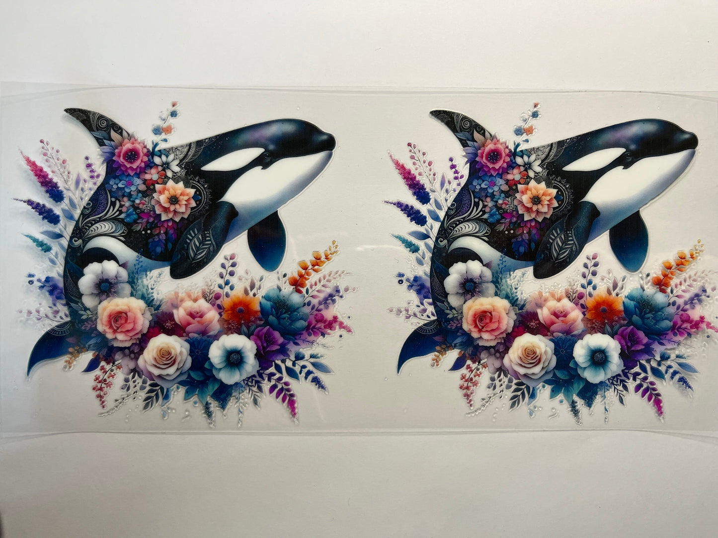 Orca Whale with Flowers