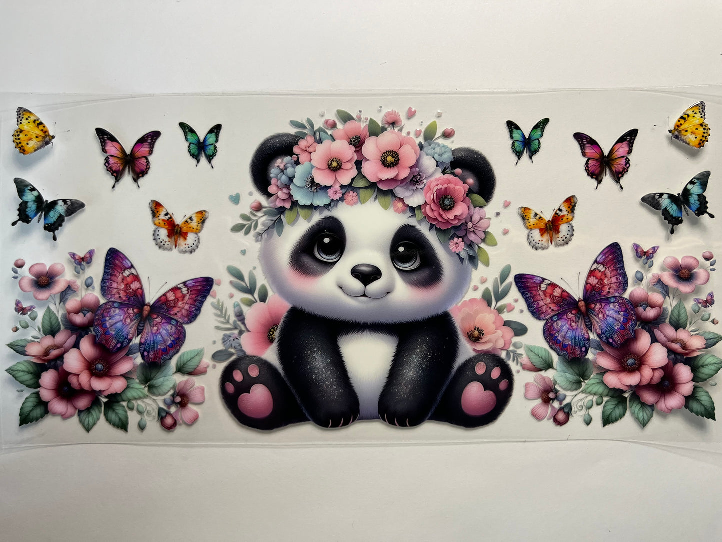 Baby Panda with Flowers
