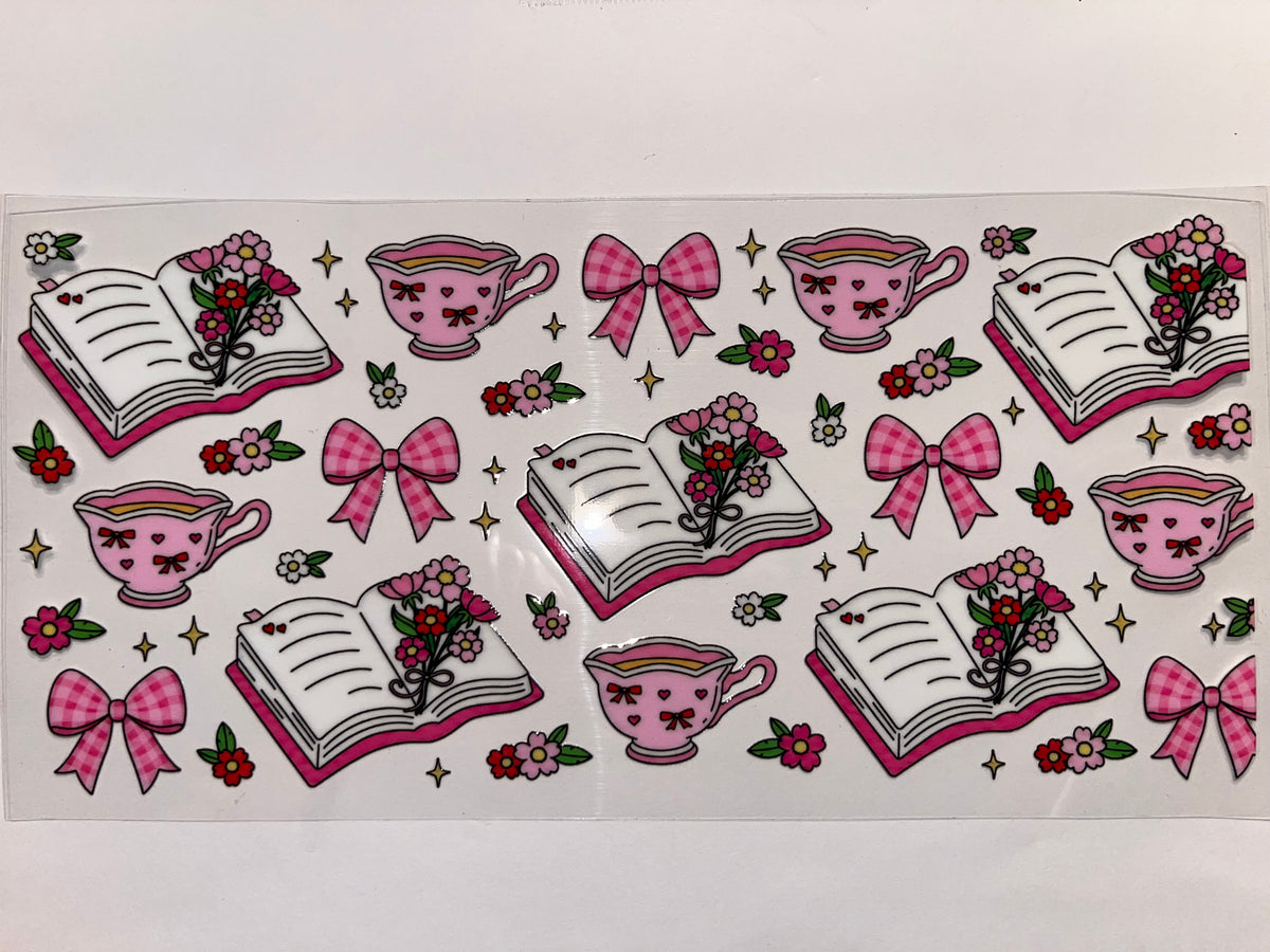 Books Tea Flowers Bows Read