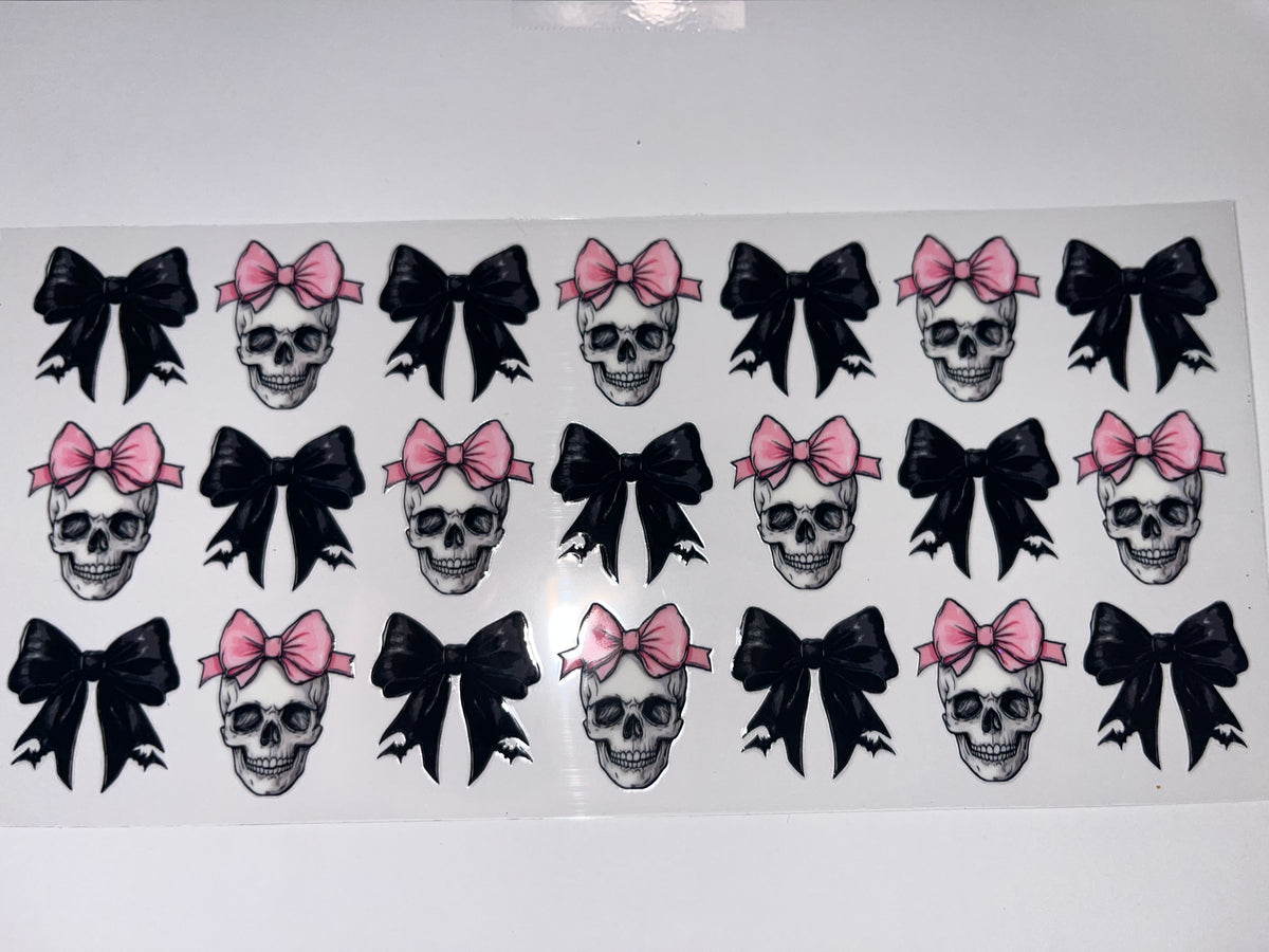 Skulls with Pink & Black Bows