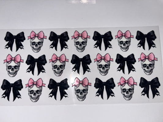 Skulls with Pink & Black Bows