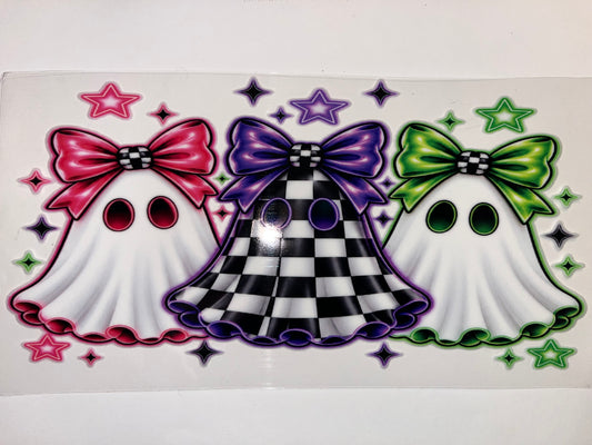 Pink, Purple & Green Ghost - Halloween