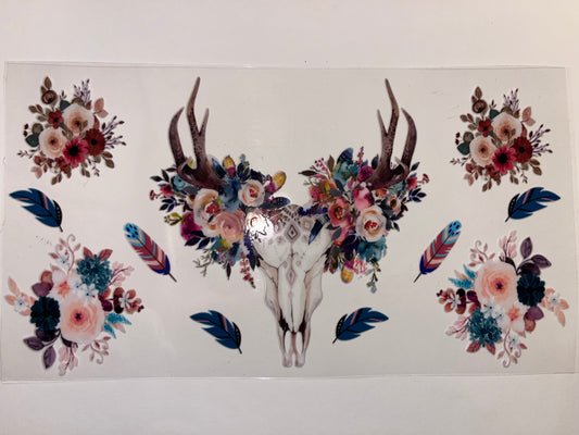 Bull Skull with Flowers - Western