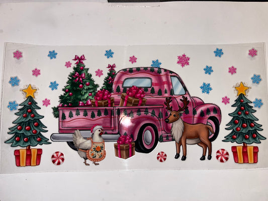 Pink Christmas Truck