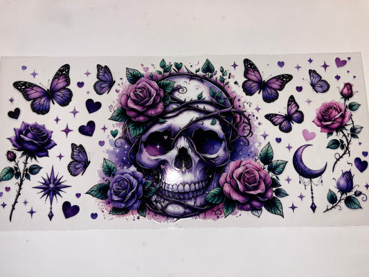 Purple Flowers & Skull