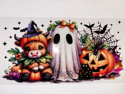 Highland Cow & Ghost - Halloween