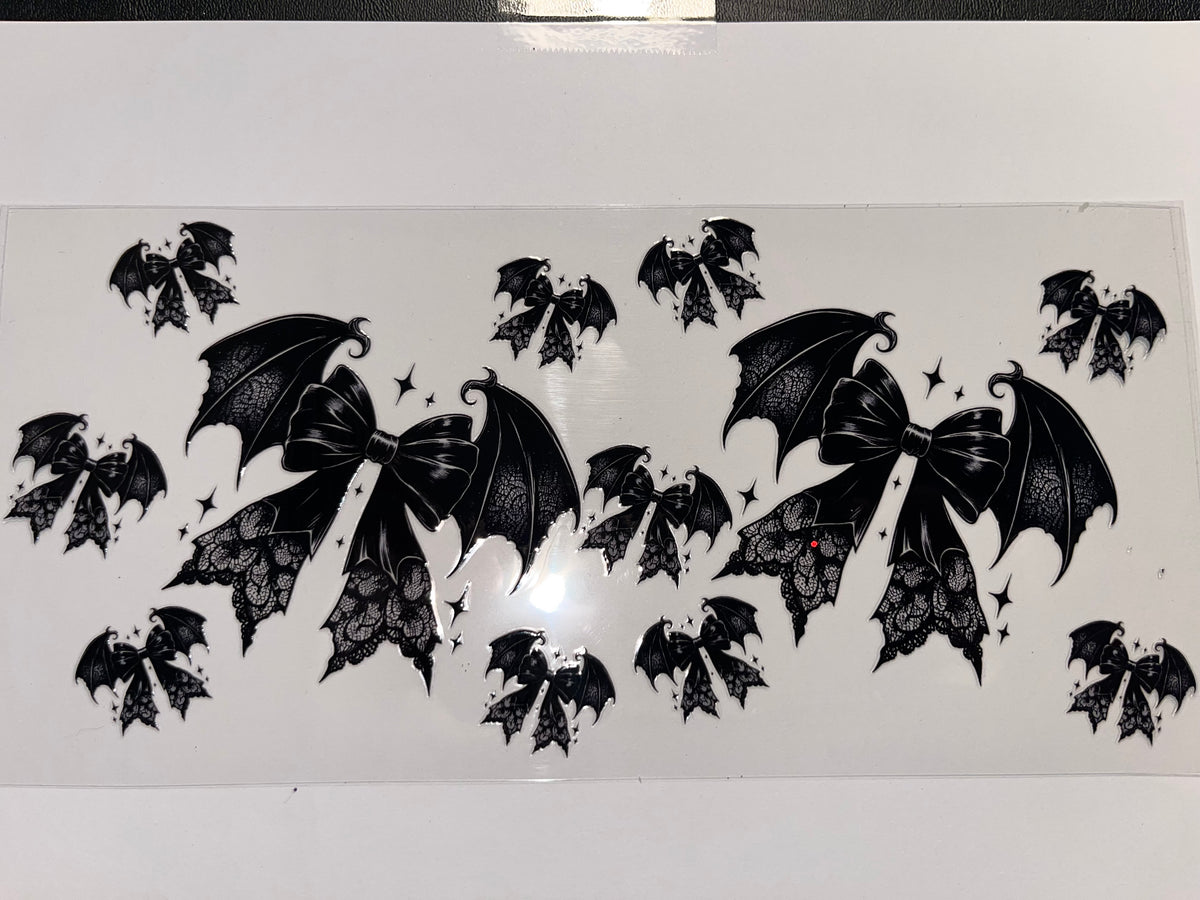 Black Bows with Bat Wings - Halloween