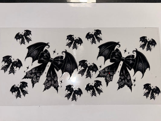 Black Bows with Bat Wings - Halloween