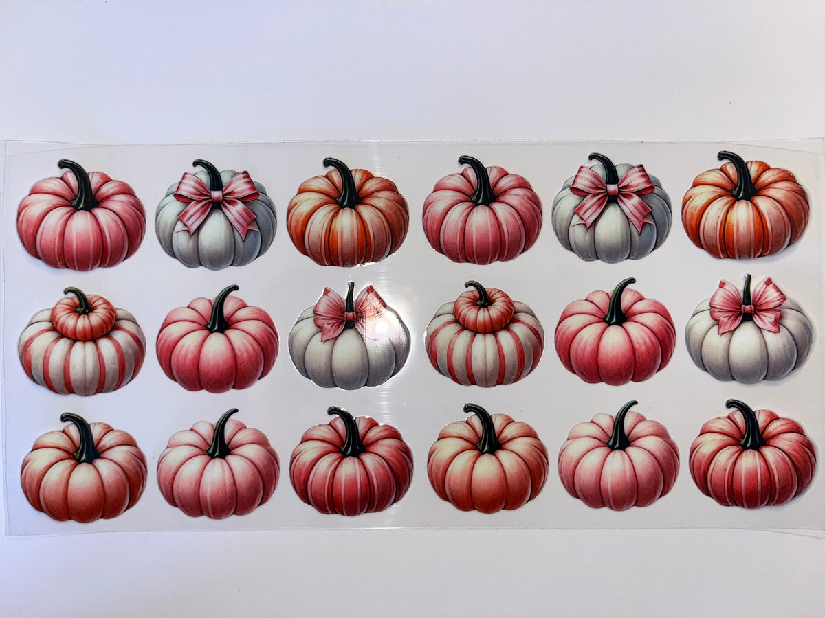 Pink Orange & White Pumpkins - Halloween