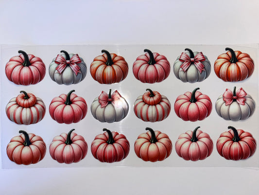Pink Orange & White Pumpkins - Halloween