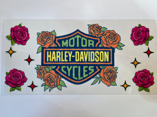 Harley with Pink & Orange Roses
