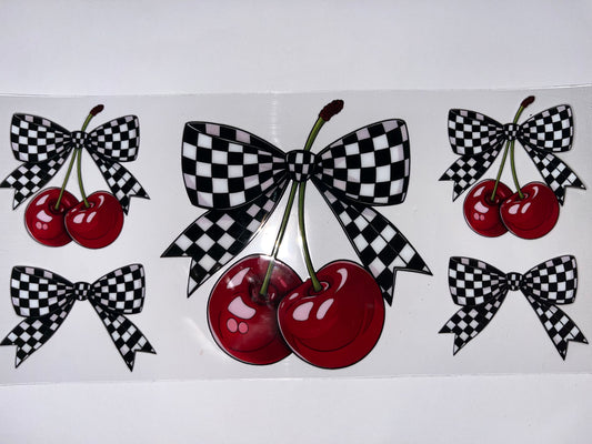 Checkered Bows & Cherries
