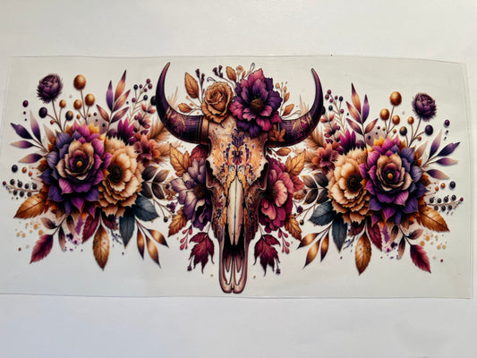 Purple & Gold Bull Skull - Western