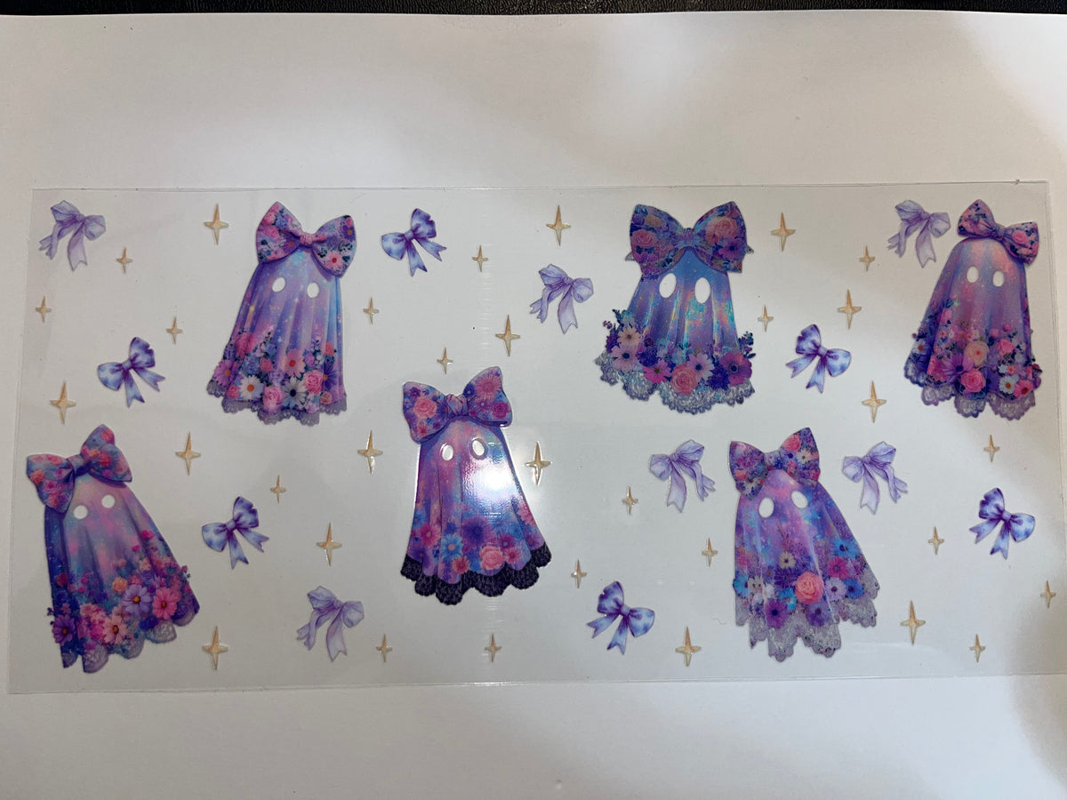 Purple Ghosts with Bows - Halloween