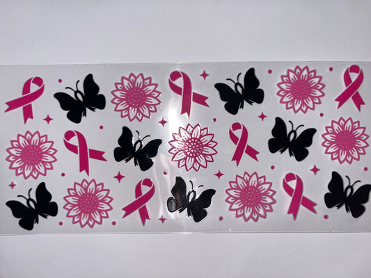 Breast Cancer Ribbon & Butterflies