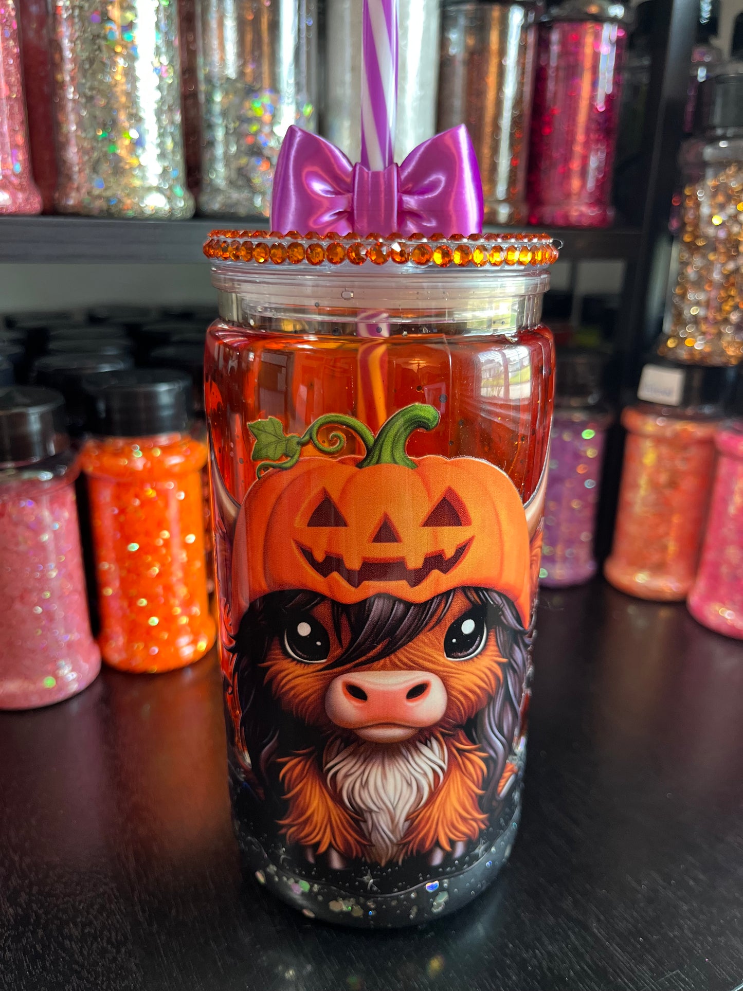 Halloween Highland Cow - with Dual Lava & Bling Lid