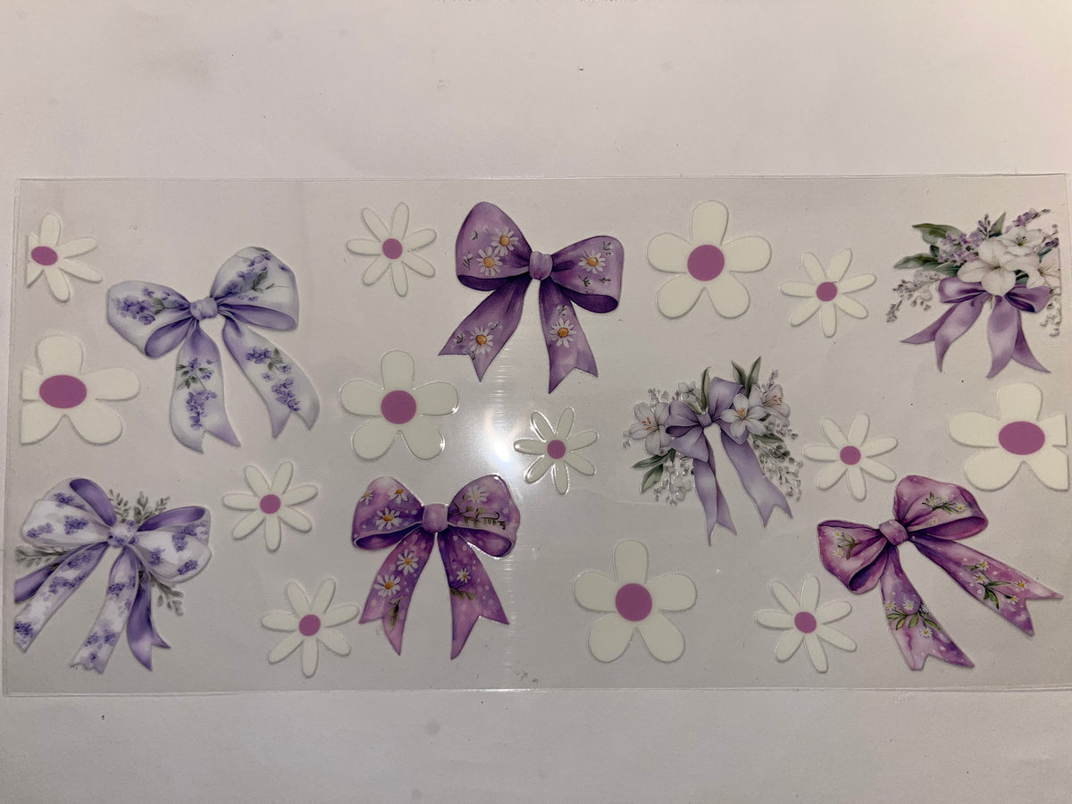 Purple Bows & White Flowers