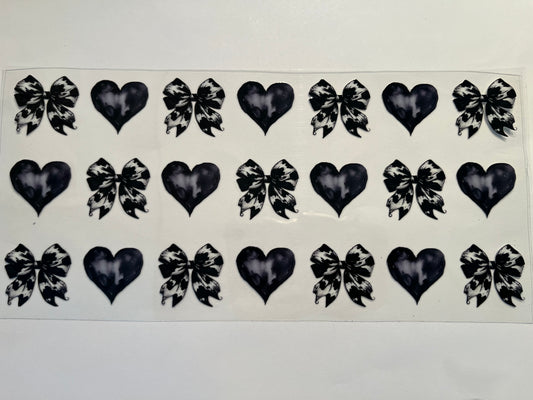 Black & White Bows & Hearts