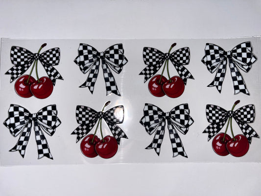 Checkered Bows & Cherries
