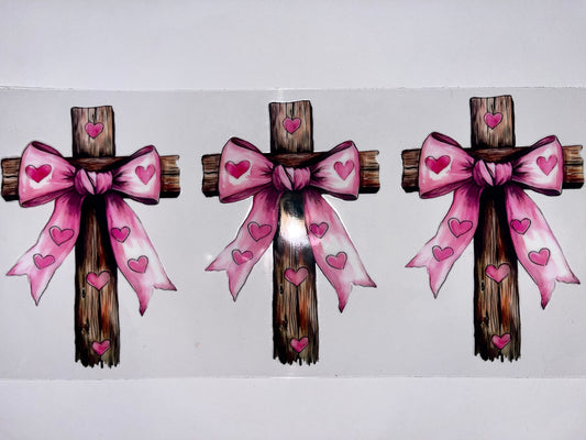 Cross with Pink Bow - Faith