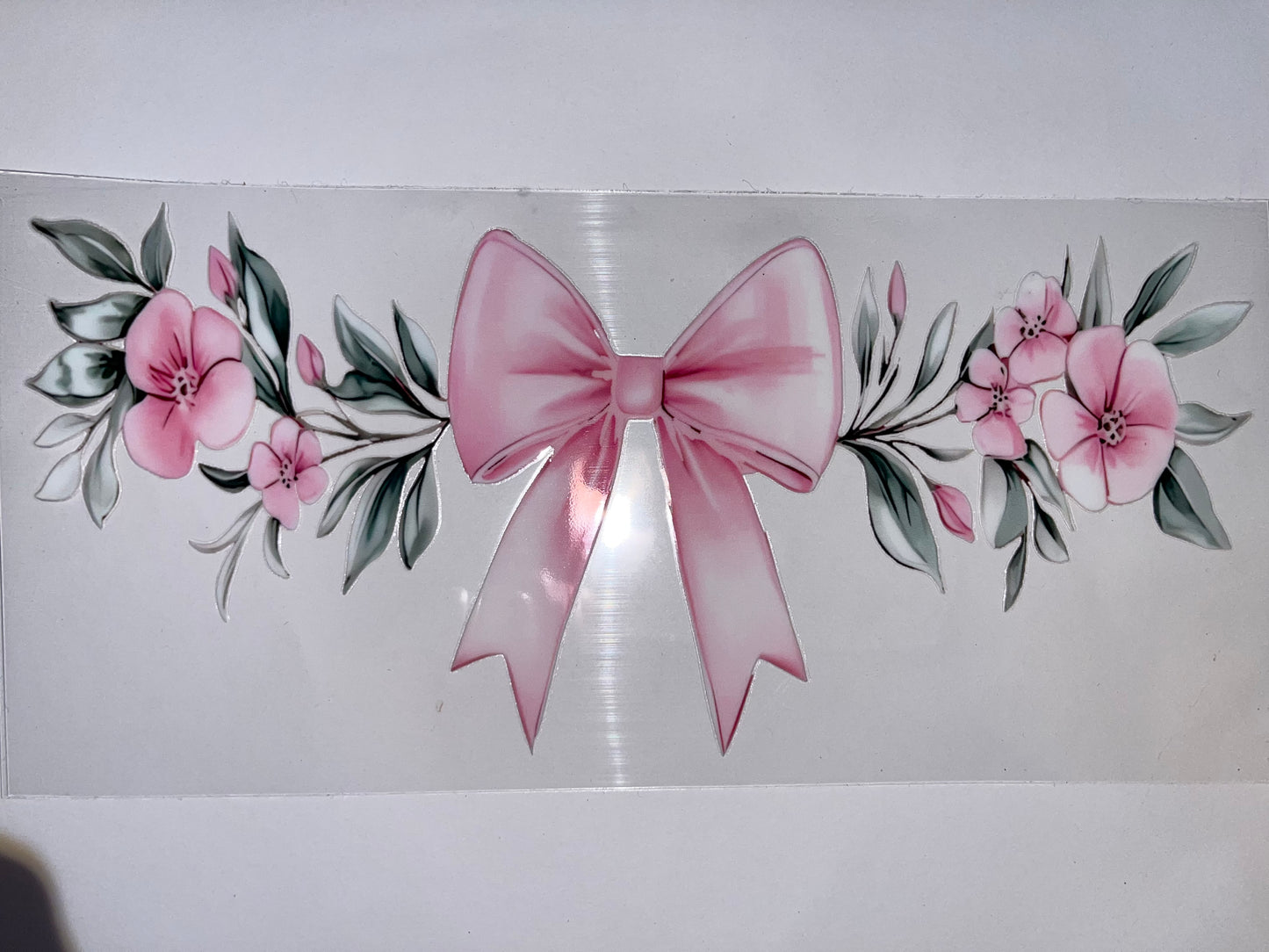 Big Pink Bow with Flowers
