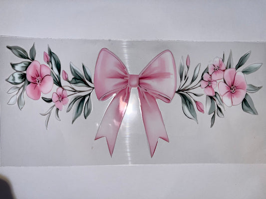 Big Pink Bow with Flowers